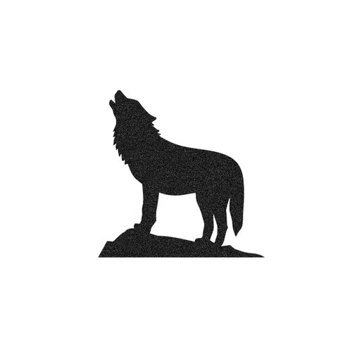 Loup hurlant appliqué flex thermocollant transfert couleur et dimension au choix