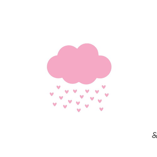 Nuage petit coeur bébé naissance 8 cm appliqué flex thermocollant couleur au choix