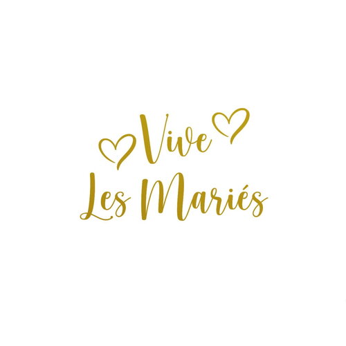 Vive les mariés mariage flex thermocollant appliqué transfert dimension et couleur au choix