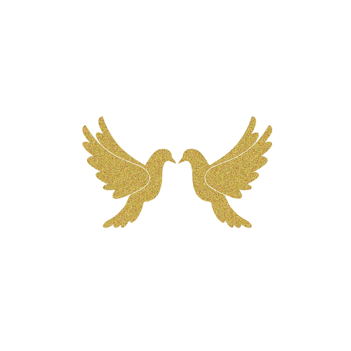 Colombe 8 cm oiseau amour mariage symbole appliqué flex thermocollant couleur et dimension au choix