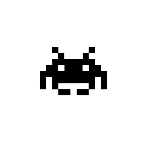 Space invader pixel jeu vidéo 6 cm appliqué flex thermocollant couleur au choix