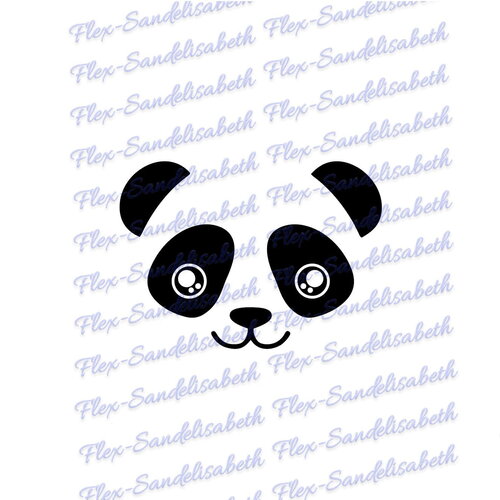 Panda tête 8 cm appliqué flex thermocollant couleur au choix