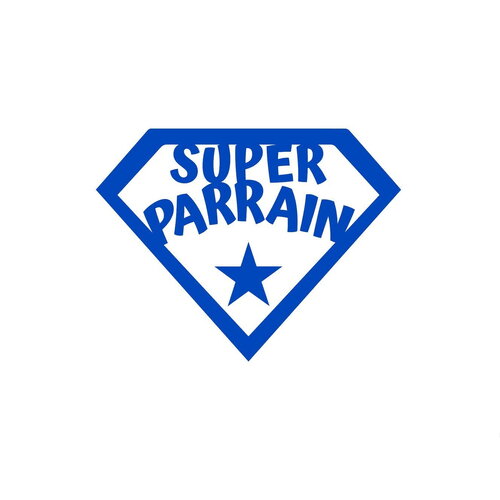Super parrain super héros flex thermocollant appliqué transfert textile couleur et dimension au choix