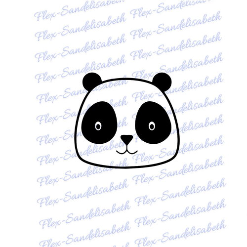 Tête panda 6 cm appliqué flex thermocollant couleur au choix
