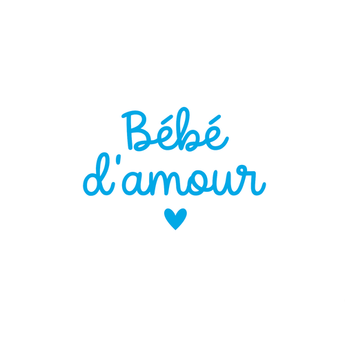 Bébé d'amour petit coeur naissance 8 cm appliqué flex thermocollant couleur et dimension