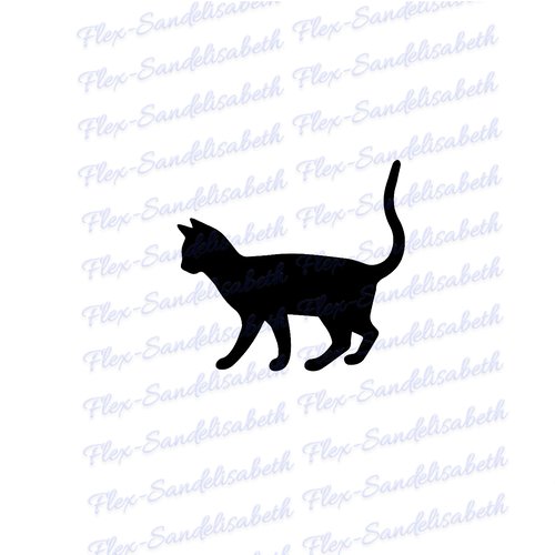 Chat chaton 12 cm appliqué flex thermocollant couleur au choix