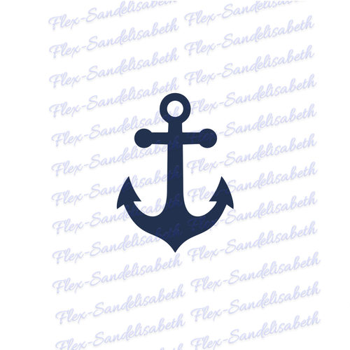 Ancre bateau mer marin 12 cm flex thermocollant transfert textile customisation couleur et dimension au choix