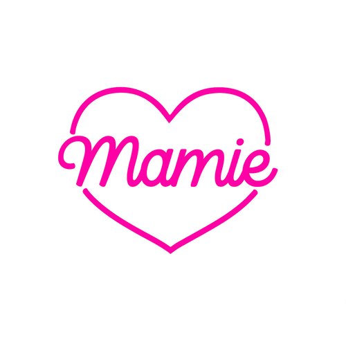 Mamie filaire style néon 20 cm fête des mamies flex appliqué thermocollant couleur et dimension au choix