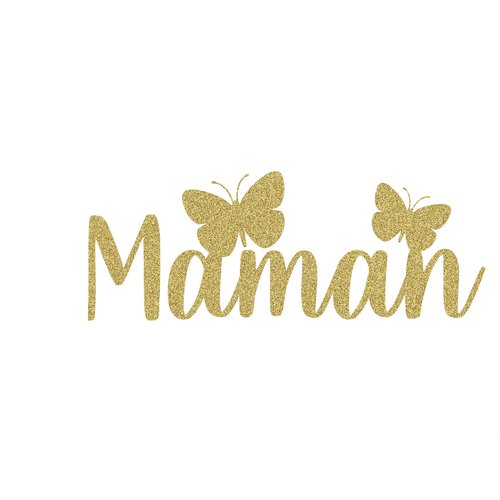 Maman papillon 15 cm fêtes des mères flex appliqué thermocollant couleur et dimension au choix
