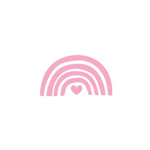 Arc en ciel coeur bébé naissance 8 cm flex thermocollant appliqué transfert textile couleur au choix