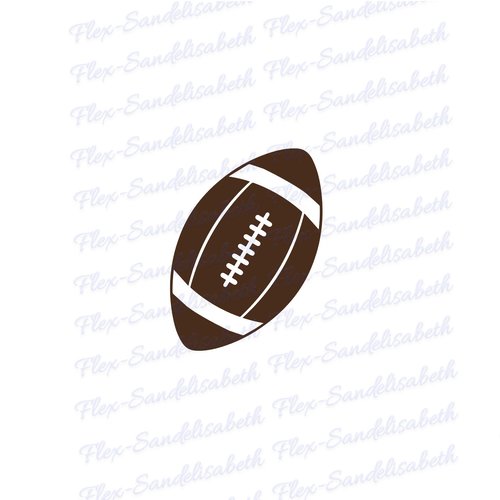 Ballon rugby 12 cm appliqué flex thermocollant couleur au choix