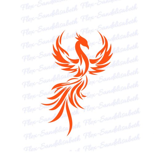 Phénix phoenix oiseau mythique 8 cm appliqué flex thermocollant couleur au choix