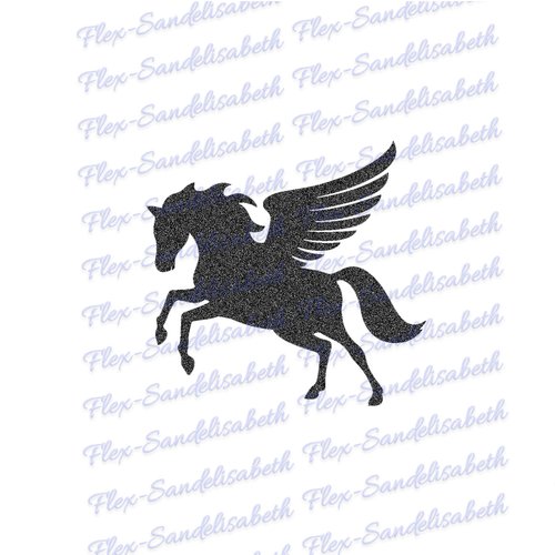 Pégase pegasus cheval ailé 10 cm appliqué flex thermocollant couleur au choix