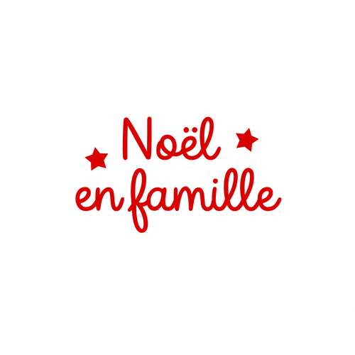 Noël en famille flex appliqué thermocollant couleur au choix 12 cm