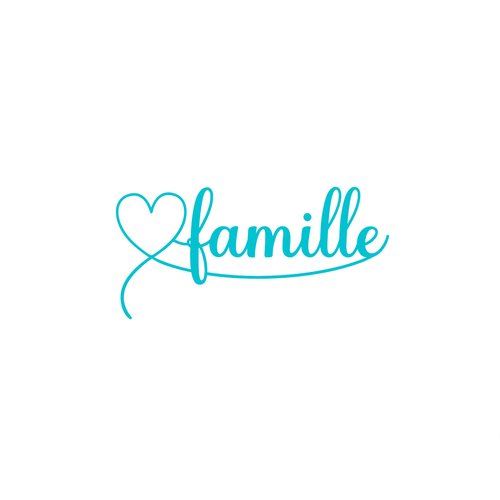 Famille coeur fil 8 cm flex appliqué thermocollant couleur au choix