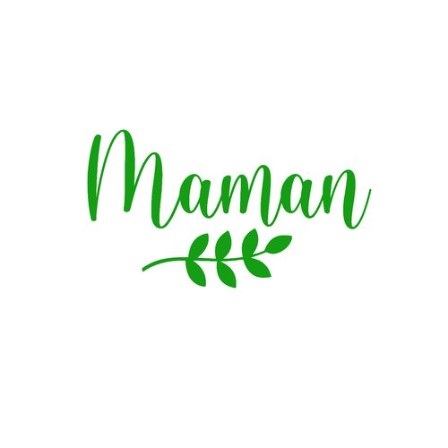 Maman floral feuille 10 cm fêtes des mères flex appliqué thermocollant couleur