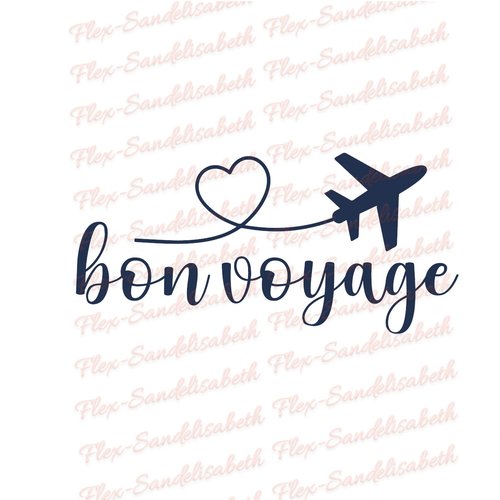 Bon voyage avion 12 cm appliqué flex thermocollant couleur au choix