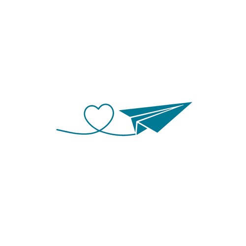 Avion origami coeur amour voyage 15 cm appliqué flex thermocollant couleur au choix