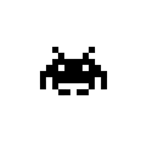 Space invader pixel jeu vidéo 8 cm appliqué flex thermocollant couleur au choix