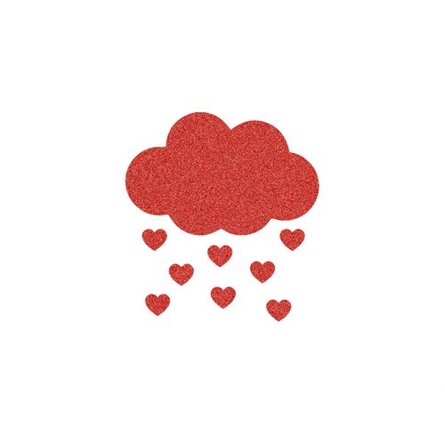 Nuage cœur bébé naissance 10 cm appliqué flex thermocollant couleur au choix