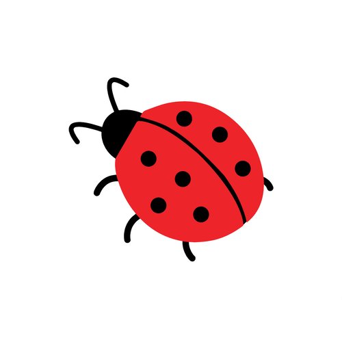 Coccinelle porte bonheur 8 cm appliqué flex thermocollant transfert textile