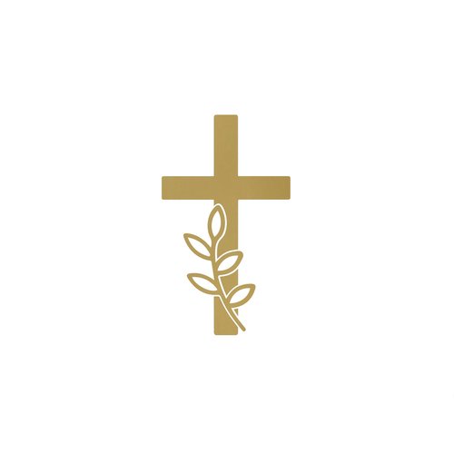 Croix religion florale communion baptême 12 cm flex appliqué thermocollant couleur au choix