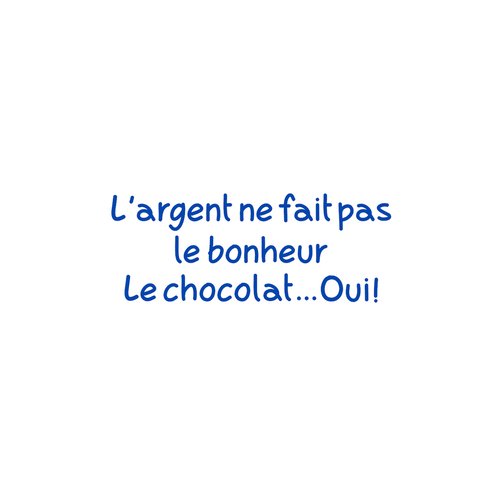 L'argent ne fait pas le bonheur le chocolat oui 18 cm flex thermocollant appliqué transfert au choix couleur et dimension