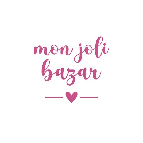Mon joli bazar coeur texte 10 cm flex thermocollant appliqué couleur au choix