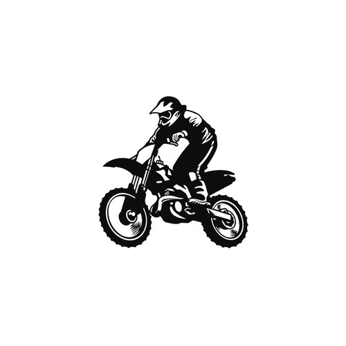 Moto cross motard 12 cm appliqué flex thermocollant transfert couleu au choix