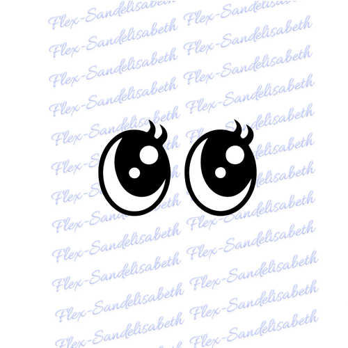 Yeux ronds cils oeil kawaii 12 cm appliqué flex thermocollant couleur au choix