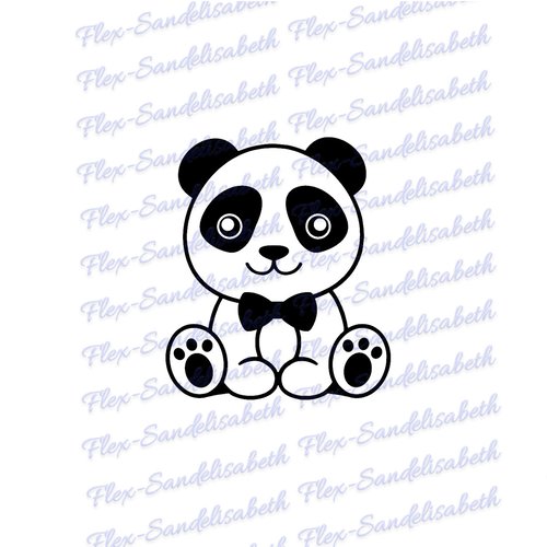 Panda 8 cm bébé kawaii appliqué flex thermocollant transfert textile couleur au choix