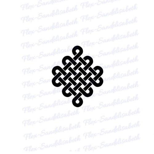 Noeud sans fin 15 cm symbole celtique bouddhisme tibétain appliqué flex thermocollant transfert couleur au choix