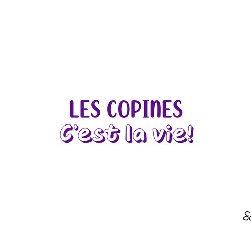 Les copines c'est la vie 12 cm joli message positif appliqué flex thermocollant couleur au choix