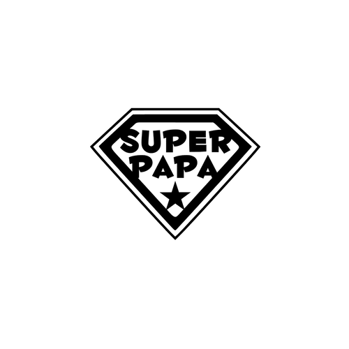 Super papa 10 cm super héros appliqué flex thermocollant couleur au choix