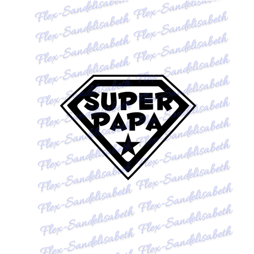 Super papa 15 cm super héros appliqué flex thermocollant couleur au choix