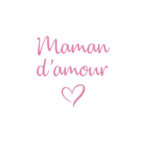 Maman d'amour 10 cm petit coeur flex appliqué thermocollant dimension et couleur au choix