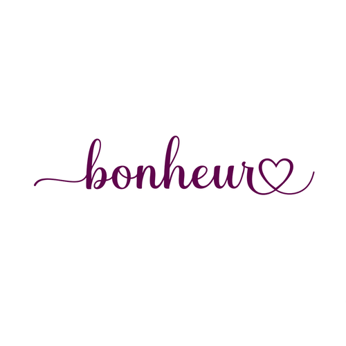 Bonheur 18 cm fil cœur texte flex appliqué thermocollant couleur au choix