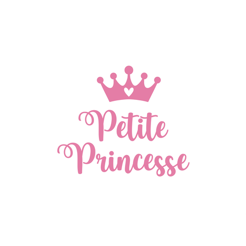 Petite princesse 12 cm couronne appliqué flex thermocollant couleur au choix
