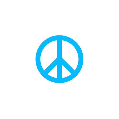 Symbole peace and love 12 cm appliqué flex thermocollant couleur au choix