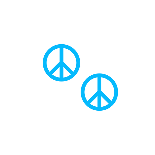 2 x symbole peace and love 4 cm appliqué flex thermocollant couleur au choix