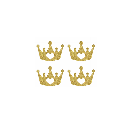 4 petites couronnes coeur princesse prince roi reine appliqué flex thermocollant couleur au choix