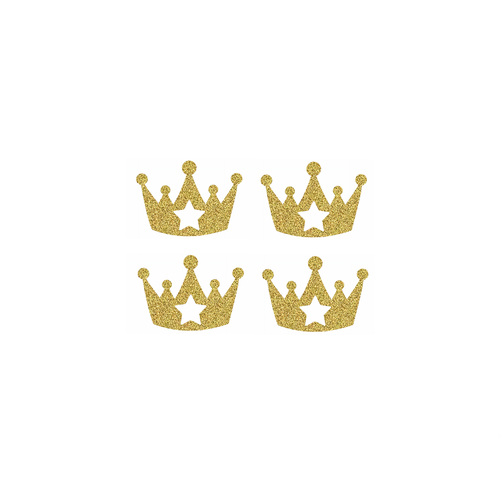 4 petites couronnes étoiles princesse prince roi reine appliqué flex thermocollant couleur au choix