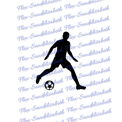 Footballeur ballon football 12 cm appliqué flex thermocollant couleur au choix