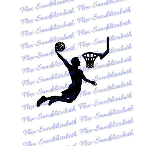 Basketteur ballon basket 15 cm appliqué flex thermocollant couleur au choix