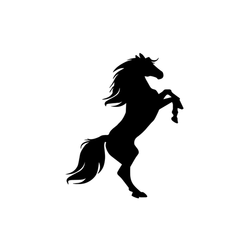 Cheval mustang 10 cm appliqué thermocollant flex couleur au choix