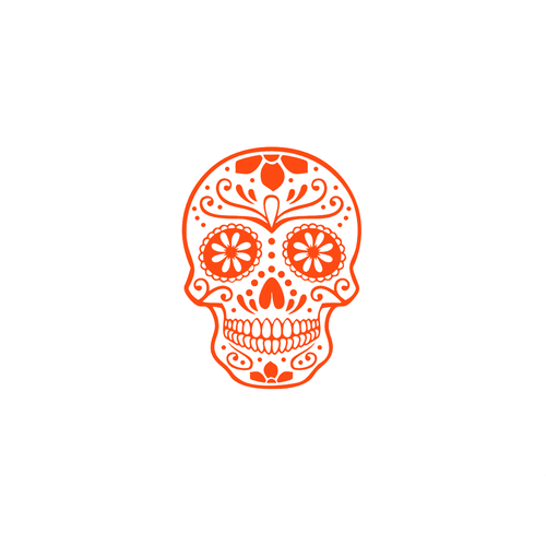 Tête de mort mexicaine 12 cm flex thermocollant appliqué couleur au choix