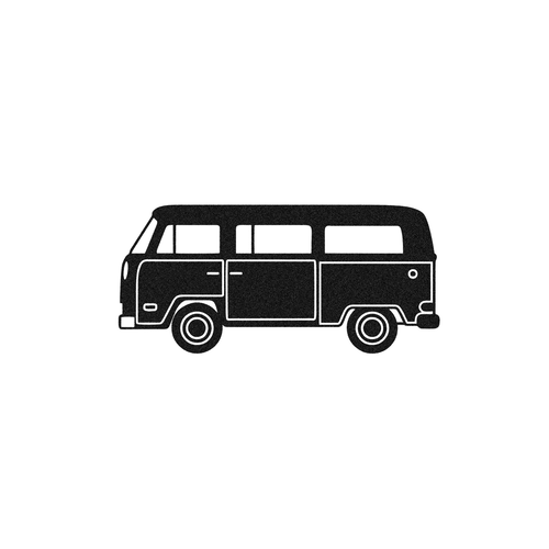 Voiture auto combi surf 12 cm appliqué flex thermocollant couleur au choix