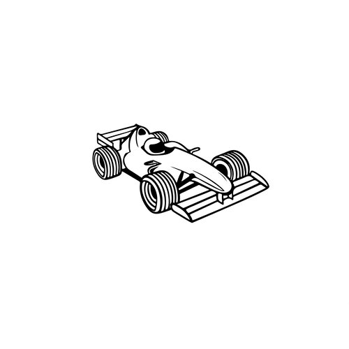 Voiture de course 8 cm formule 1 f1 appliqué  flex thermocollant couleur au choix
