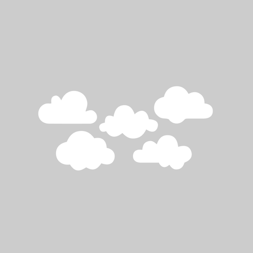 5 petits nuages 7 cm appliqué flex thermocollant couleur au choix