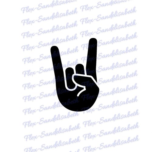 Rock main signe musique métal 12 cm appliqué flex thermocollant couleur au choix